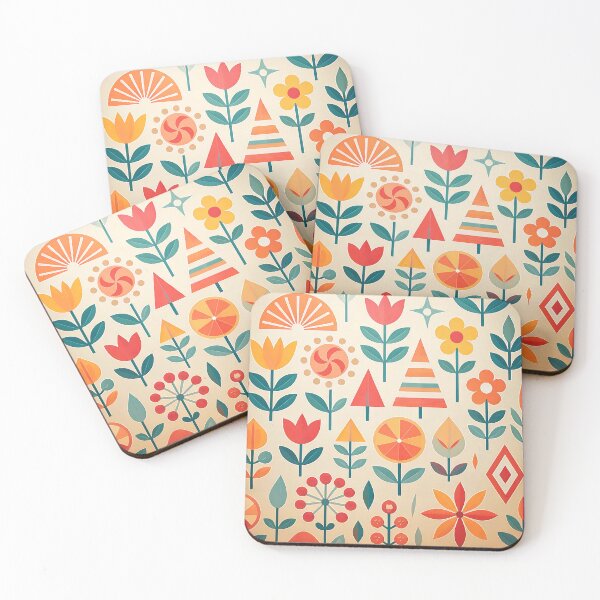 Item preview, 60's Retro Flowers Pattern designed and sold by ArtFactoryAI.