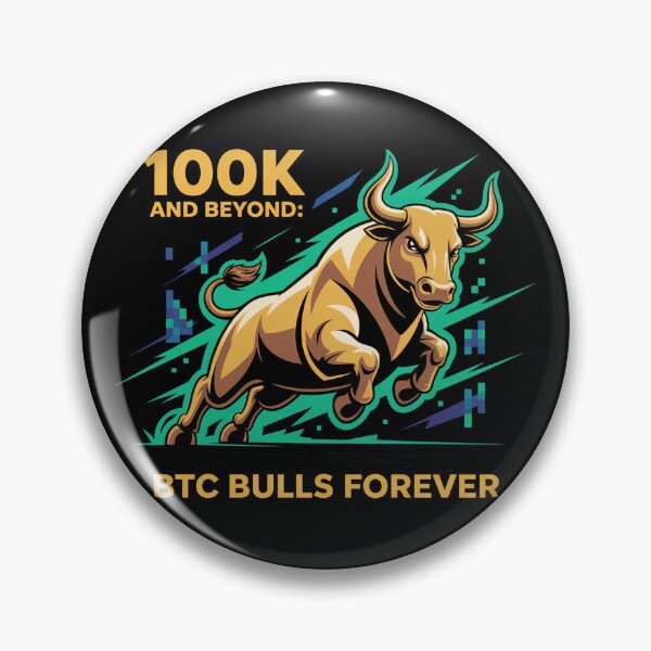 Item preview, 100k and beyond, BTC bulls forever, bitcoin crypto designed and sold by NoetherSym.