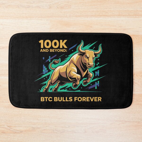 Item preview, 100k and beyond, BTC bulls forever, bitcoin crypto designed and sold by NoetherSym.