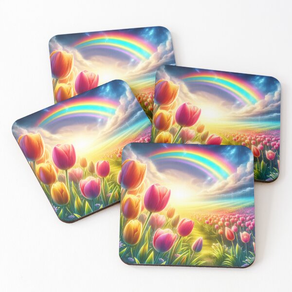 Item preview, Cartoon Tulips under a Rainbow designed and sold by EmeraldeaArt.