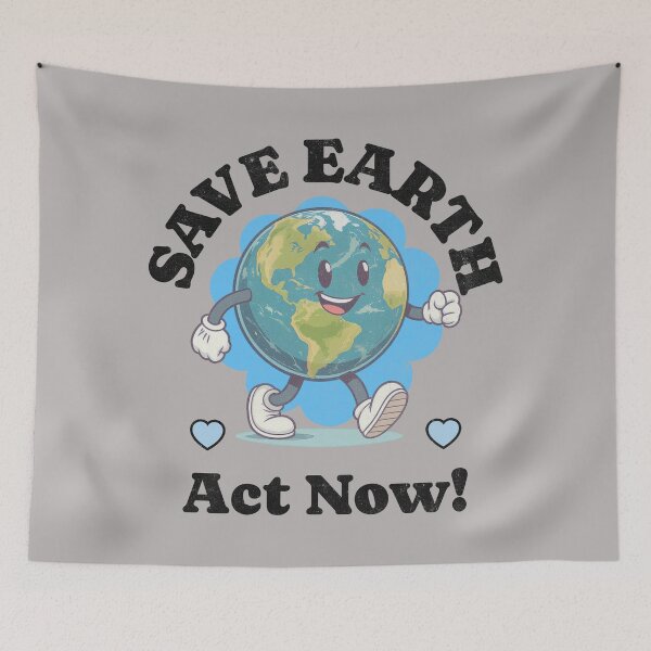 Item preview, Earth Cartoon "Act Now!" Graphic designed and sold by Vision Crafted.