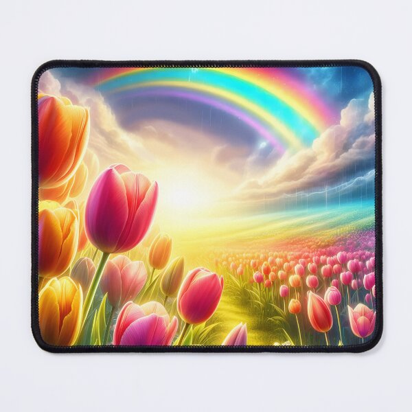 Item preview, Cartoon Tulips under a Rainbow designed and sold by EmeraldeaArt.