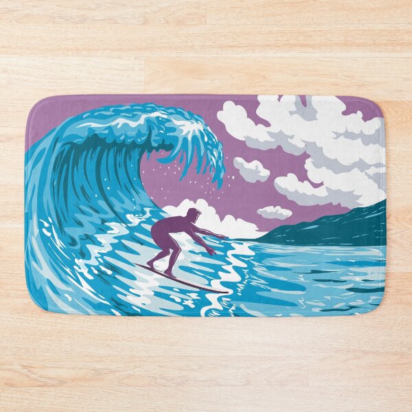 Item preview, Banzai Pipeline Off Ehukai Beach Park Hawaii WPA Poster Art designed and sold by patrimonio.