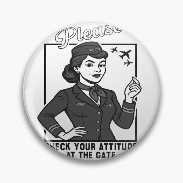 Item preview, Vintage Flight Attendant Shirt, Check Your Attitude at the Gate Tee, Retro Aviation Humor T-Shirt, Funny Airplane Gift designed and sold by CHAKSTYLE.