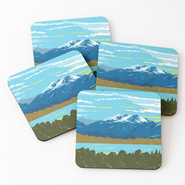 Item preview, Murchison Mountains in Fiordland National Park New Zealand WPA Poster Art designed and sold by patrimonio.