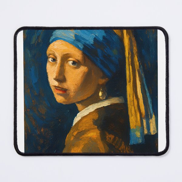 Item preview, Girl with a Pearl – Vermeer Inspired Modern Artwork designed and sold by TheAbayArt.