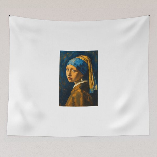 Item preview, Girl with a Pearl – Vermeer Inspired Modern Artwork designed and sold by TheAbayArt.