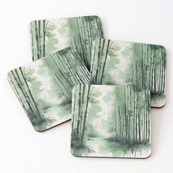 Item preview, Watercolor of a bamboo grove designed and sold by 2-Seraphira.