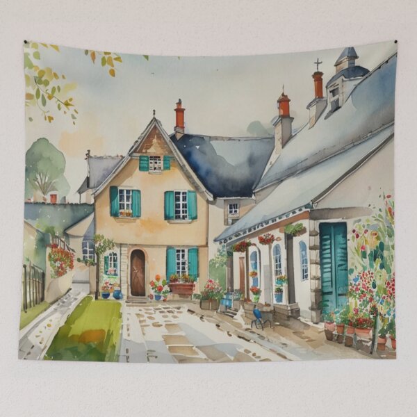 Item preview, Guildhall Totnes2（watercolour + AI） designed and sold by artsmeow.