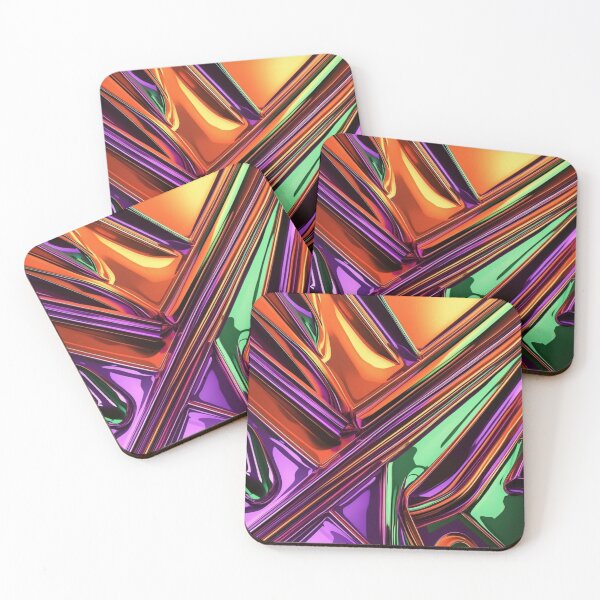 Item preview, Abstract Line Art in Colored Chrome designed and sold by Harmonic_Layers.