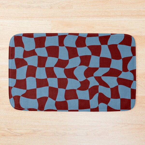 Item preview, Distorted Geometric Dark Red and Blue Checkerboard Grid designed and sold by OneThreeSix.