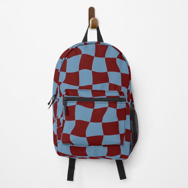 Item preview, Distorted Geometric Dark Red and Blue Checkerboard Grid designed and sold by OneThreeSix.