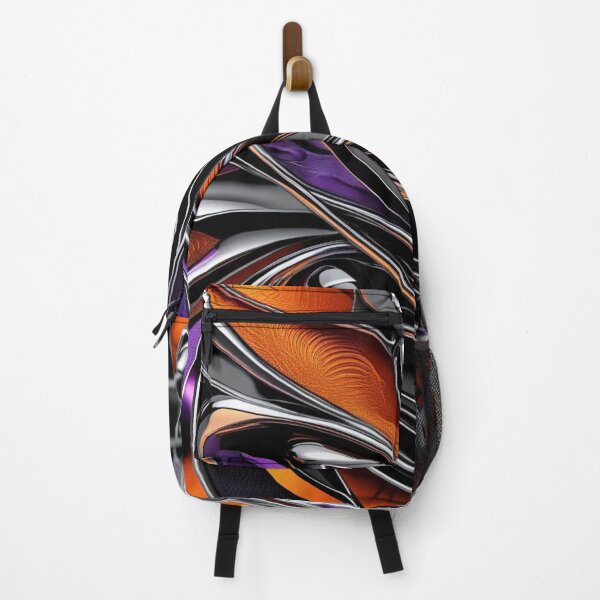 Item preview, Abstract Curved Line Art in Colored Chrome designed and sold by Harmonic_Layers.