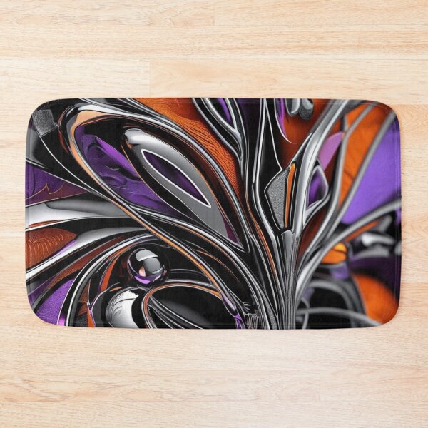 Item preview, Abstract Curved Line Art in Colored Chrome designed and sold by Harmonic_Layers.