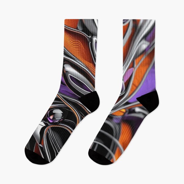 Item preview, Abstract Curved Line Art in Colored Chrome designed and sold by Harmonic_Layers.