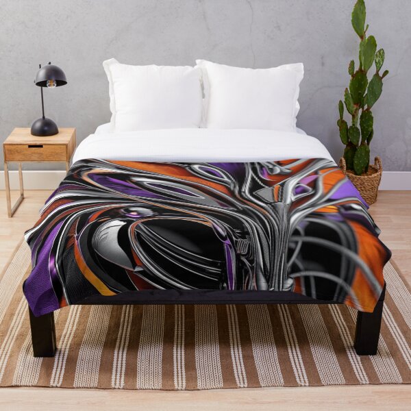 Item preview, Abstract Curved Line Art in Colored Chrome designed and sold by Harmonic_Layers.