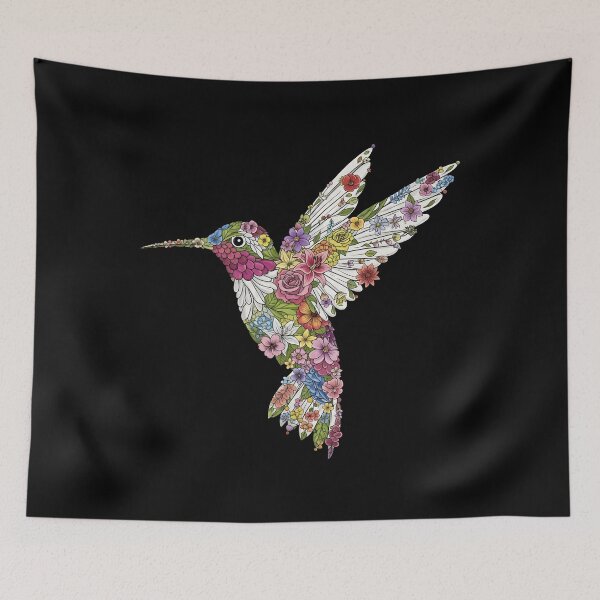 Item preview, Floral Hummingbird – Botanical Illustration in Organic Style designed and sold by AV.