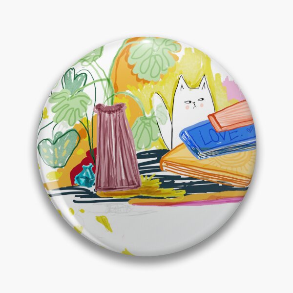 Item preview, cat plants and bookcases designed and sold by lapukiprints.