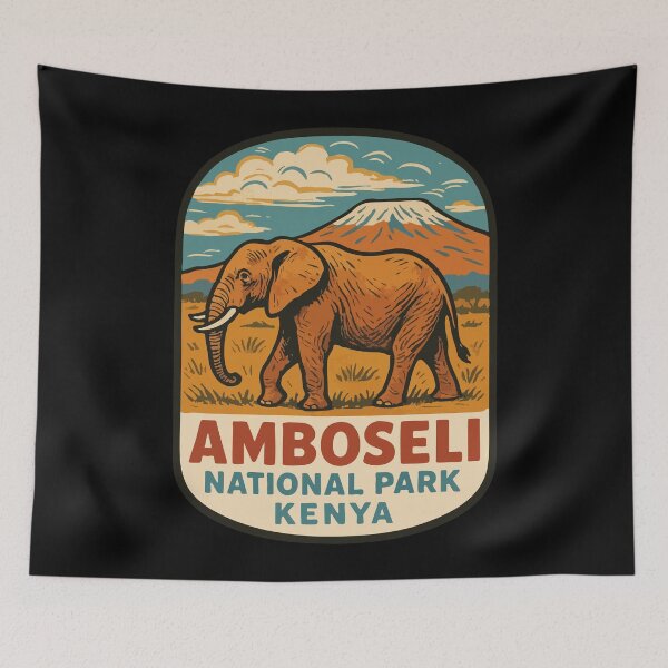 Item preview, Amboseli National Park Vintage Travel designed and sold by TomFrontierArt.
