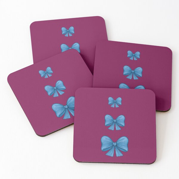 Item preview, Blue bows on a burgundy background designed and sold by Cherevan.