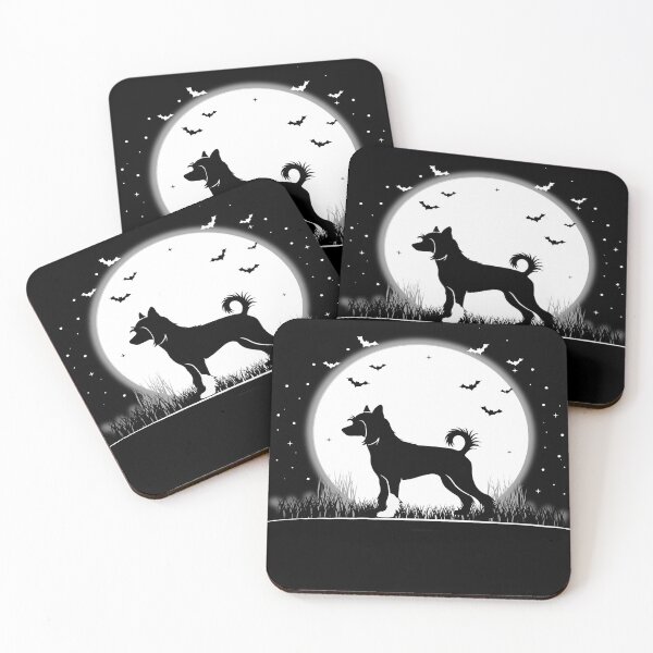 Item preview, Chinese Crested Dog – Halloween Moon Silhouette designed and sold by The Real Life Symphony.