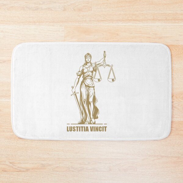 Item preview, Goddess of Justice in Gold – Sword and Scales with Lustitia Vincit Text designed and sold by Vextura.