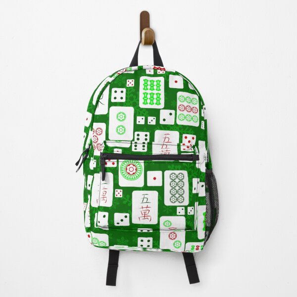Item preview, green christmas mahjong chinese tiles game asian snowflakes designed and sold by Gossip Rag.