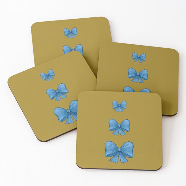 Item preview, Blue bows on a mustard background designed and sold by Cherevan.