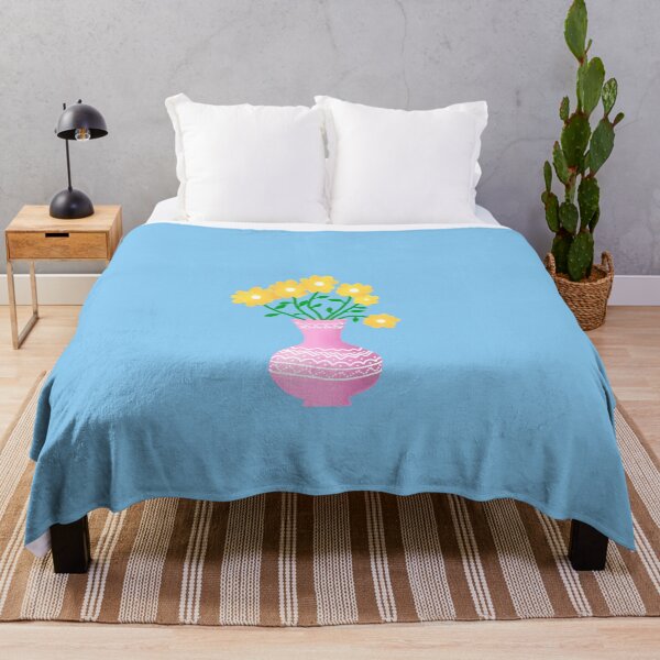 Item preview, Pink vase with yellow flowers designed and sold by emyna_2217.