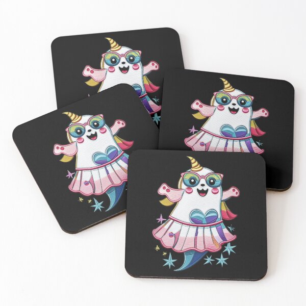 Item preview, Colorful Unicorn Ghost With Glasses Illustration designed and sold by ArtDesignTp.