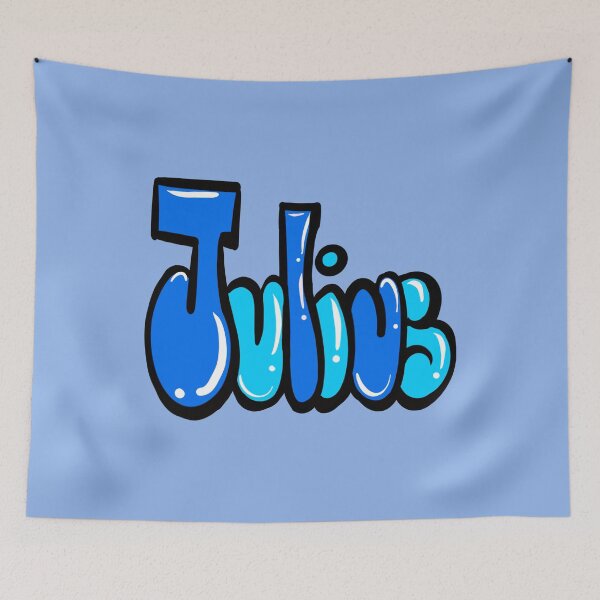 Item preview, Julius name in blue graffiti calligraphy Top 10 best personalized gifts for boys and men named Julius designed and sold by Artonmytee.