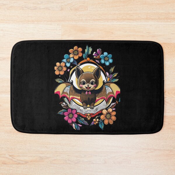Item preview, Cute Floral Bat Illustration With Colorful Flowers designed and sold by ArtDesignTp.