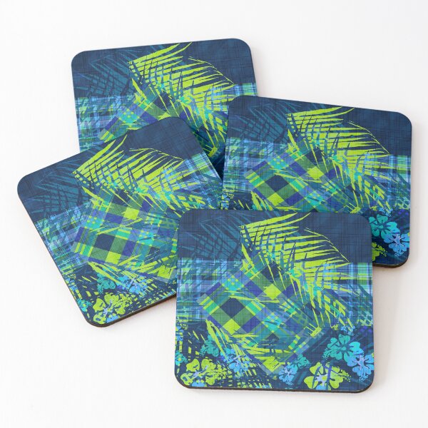 Item preview, Hawaiian Blue Hibiscus Set Patchwork Seamless Repeat designed and sold by Sharon Schwalbe.