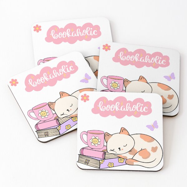 Item preview, Bookaholic – Cute Anime Cat, Coffee & Books Design designed and sold by CloverBend.