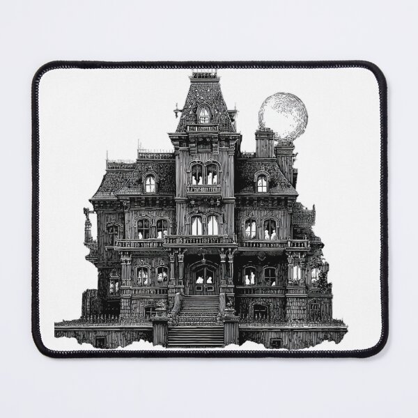 Item preview, Haunted Victorian Mansion with Full Moon | Gothic Horror Illustration designed and sold by AlexLineArt.