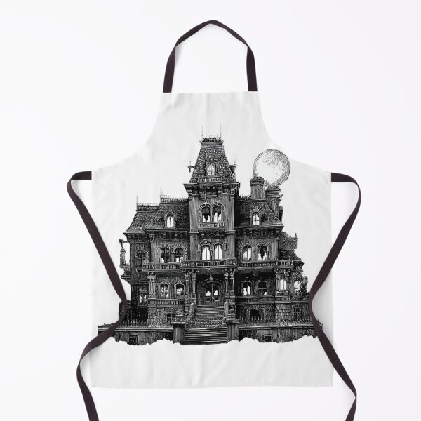 Item preview, Haunted Victorian Mansion with Full Moon | Gothic Horror Illustration designed and sold by AlexLineArt.