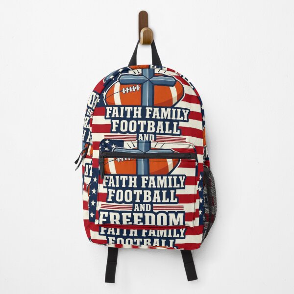 Item preview, Faith Family Football & Freedom American Patriotic Football Art with Cross & Flag Design designed and sold by AnTartstudios.