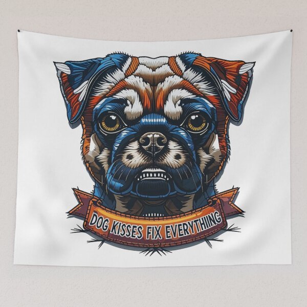 Item preview, Dog Kisses Fix Everything Quote Illustration designed and sold by ArtDesignTp.