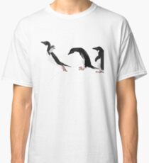 Birds - Illustration - Adelie penguins jumping Classic T-Shirt