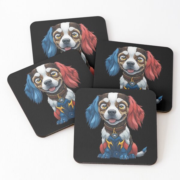 Item preview, Superhero Dog Illustration With Red And Blue Costume designed and sold by ArtDesignTp.