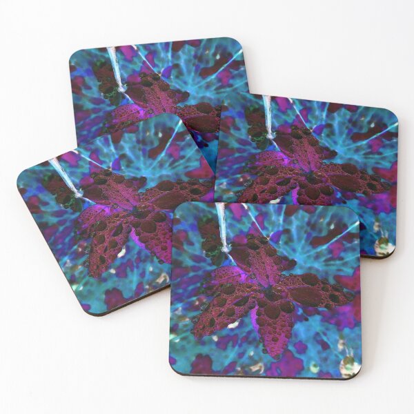 Item preview, Water droplets on leaves, purple edit designed and sold by paulboizot.
