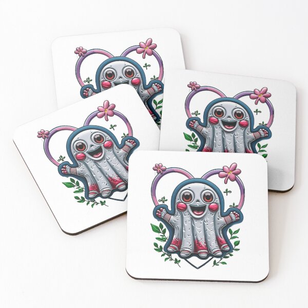 Item preview, Romantic Cute Ghost With Heart And Flowers Illustration designed and sold by ArtDesignTp.