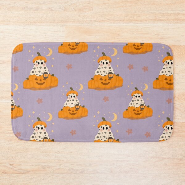 Item preview, Cute Ghost with Pumpkins Halloween Seamless Pattern designed and sold by wanderbloomm.