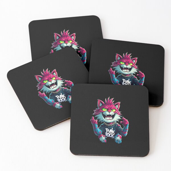 Item preview, Cat Middle Finger Punk Cat Rebel designed and sold by Uglyandcute.