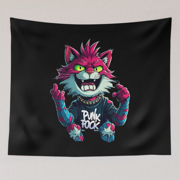 Item preview, Cat Middle Finger Punk Cat Rebel designed and sold by Uglyandcute.