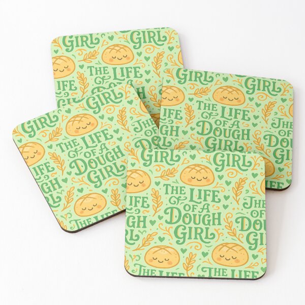Item preview, The Life Of A Dough Girl Pattern Wallpaper Cute Green & Orange Sourdough Design designed and sold by Buzzink.
