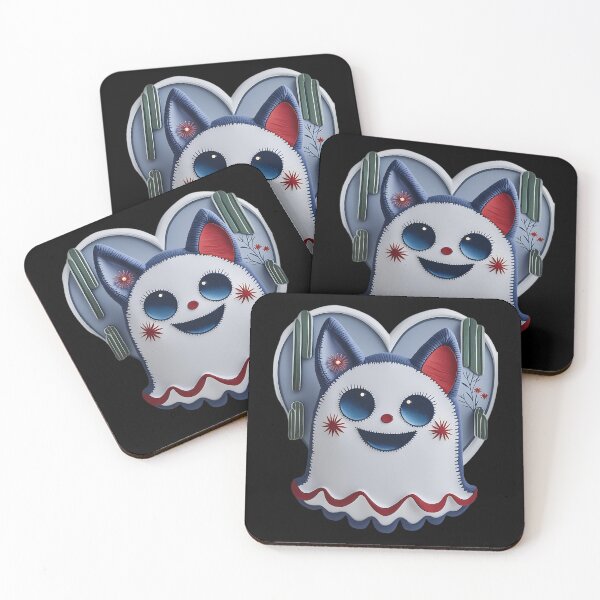 Item preview, Spooky Cute Ghost Cat With Heart And Cactus designed and sold by ArtDesignTp.