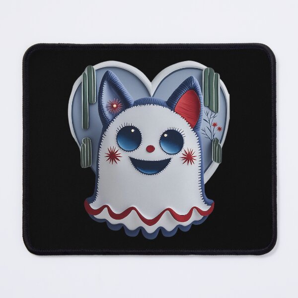 Item preview, Spooky Cute Ghost Cat With Heart And Cactus designed and sold by ArtDesignTp.