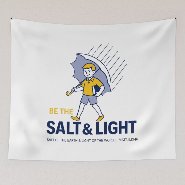 Item preview, BE THE SALT & LIGHT - MATTHEW 5:13-16 - Christian Bible Verse - Blue Lettering designed and sold by Glory After Tears.