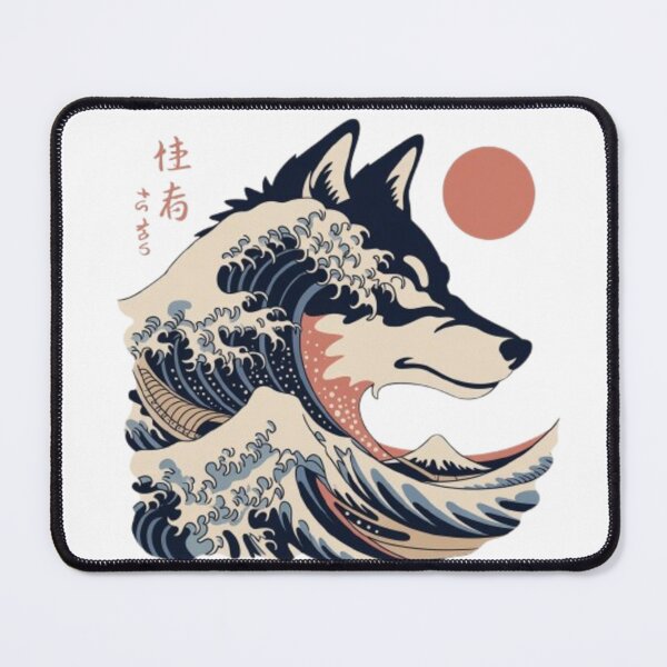 Item preview, Wolf of the Great Wave – Japanese Ukiyo-e Inspired Wolf and Ocean Art designed and sold by dortmond.